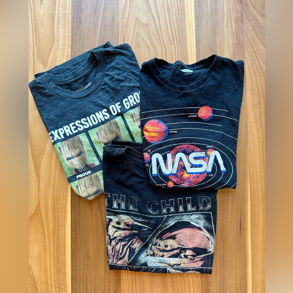 Old Navy Black / Marvel Graphic Mens M SET OF 3 - black and graphite